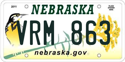 NE license plate VRM863