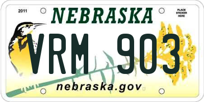 NE license plate VRM903