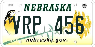NE license plate VRP456