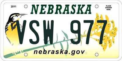 NE license plate VSW977