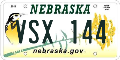NE license plate VSX144