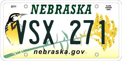 NE license plate VSX271