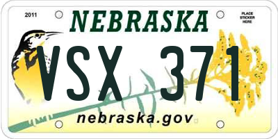 NE license plate VSX371
