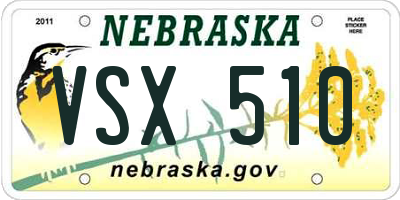 NE license plate VSX510