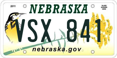 NE license plate VSX841