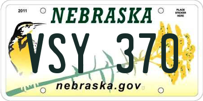 NE license plate VSY370