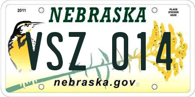 NE license plate VSZ014