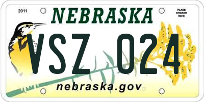 NE license plate VSZ024