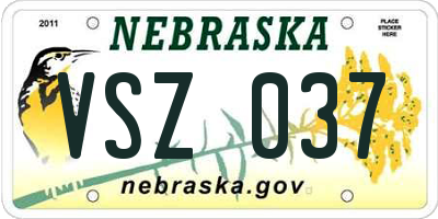 NE license plate VSZ037
