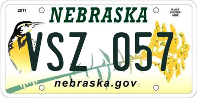 NE license plate VSZ057