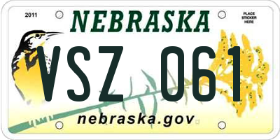 NE license plate VSZ061