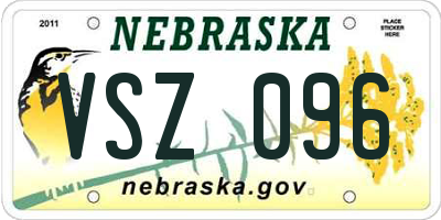 NE license plate VSZ096