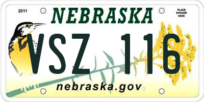 NE license plate VSZ116