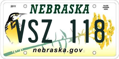 NE license plate VSZ118