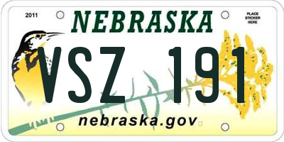 NE license plate VSZ191
