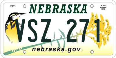 NE license plate VSZ271
