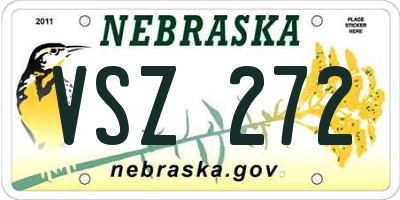 NE license plate VSZ272