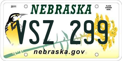 NE license plate VSZ299