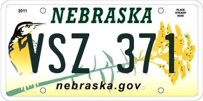 NE license plate VSZ371