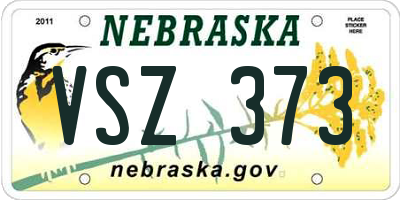 NE license plate VSZ373