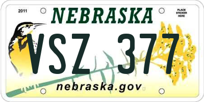 NE license plate VSZ377