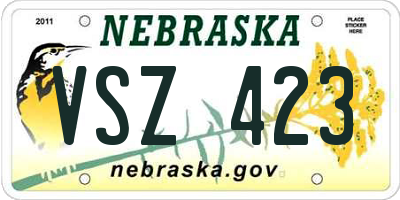 NE license plate VSZ423
