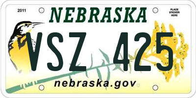NE license plate VSZ425