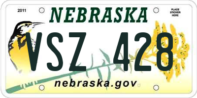 NE license plate VSZ428
