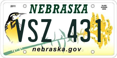 NE license plate VSZ431
