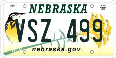 NE license plate VSZ499