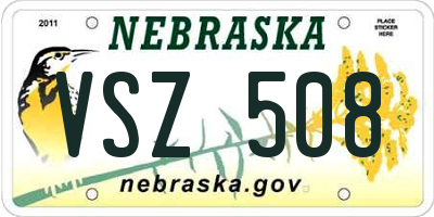 NE license plate VSZ508