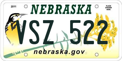 NE license plate VSZ522