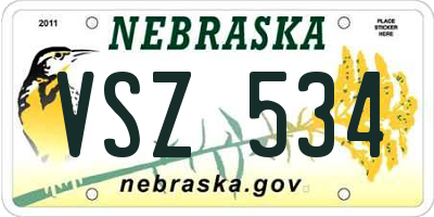 NE license plate VSZ534
