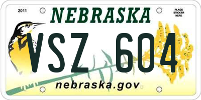 NE license plate VSZ604