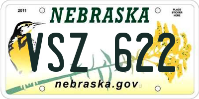 NE license plate VSZ622