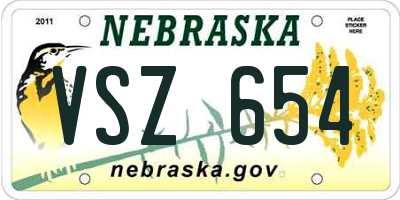 NE license plate VSZ654