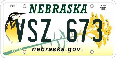 NE license plate VSZ673