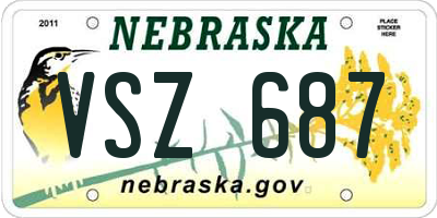 NE license plate VSZ687