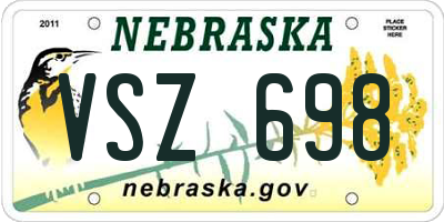 NE license plate VSZ698