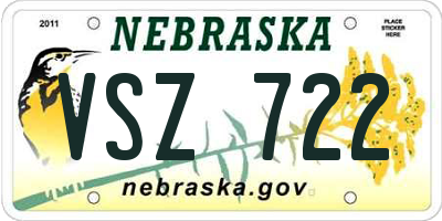 NE license plate VSZ722