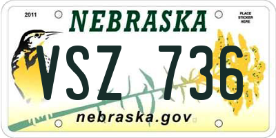 NE license plate VSZ736