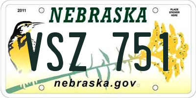 NE license plate VSZ751