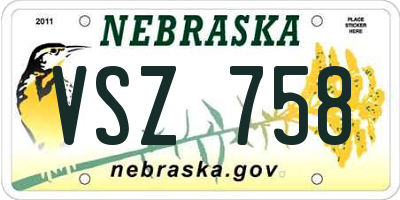 NE license plate VSZ758
