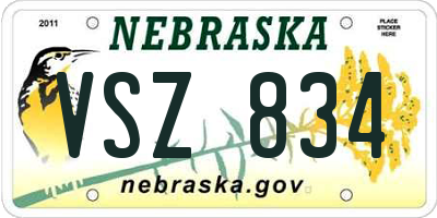 NE license plate VSZ834