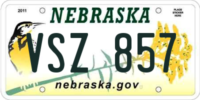 NE license plate VSZ857
