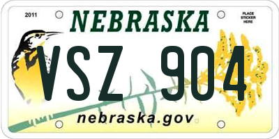 NE license plate VSZ904