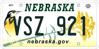 NE license plate VSZ921