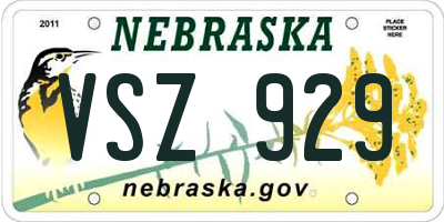 NE license plate VSZ929