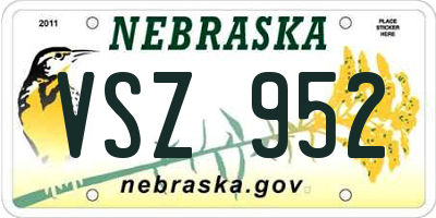 NE license plate VSZ952