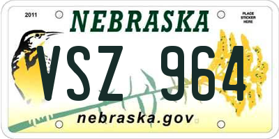 NE license plate VSZ964